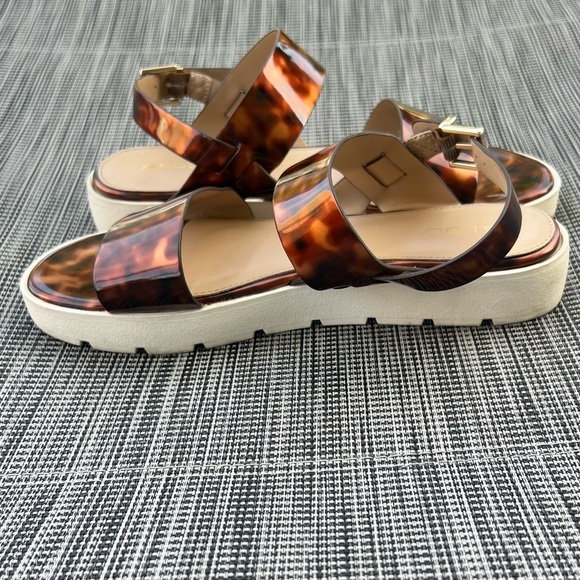 Aldo Flat Form Sole Faux Tortoiseshell Sandals Size 9 Great Condition - Picture 8 of 10